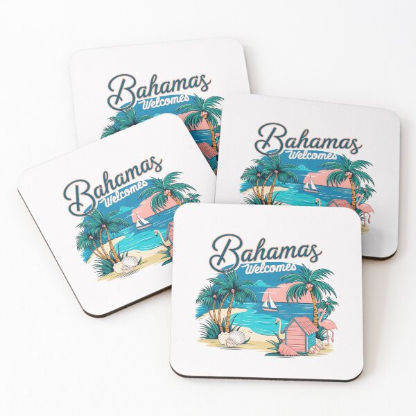 Item preview, Bahamas Welcomes Flag Map designed and sold by AnimalsDH305.