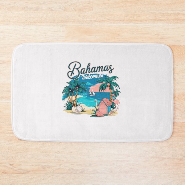 Item preview, Bahamas Welcomes Flag Map designed and sold by AnimalsDH305.