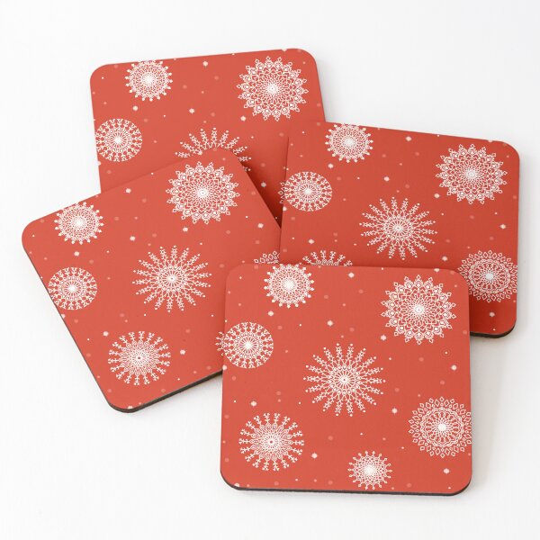 Item preview, Snowflakes on Warm Red designed and sold by JaygiesDesign.