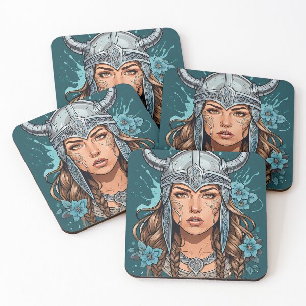Item preview, Valkyrie Viking Female Warrior retro vintage ornamental design designed and sold by BorgSpareParts.