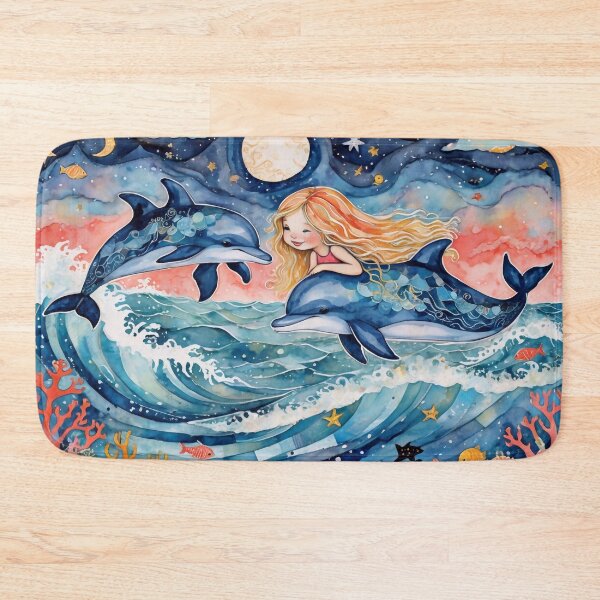 Item preview, Girl and Blue Dolphins designed and sold by M-Y-A-R-T-.