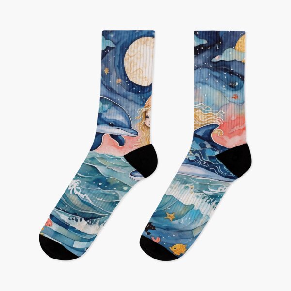 Item preview, Girl and Blue Dolphins designed and sold by M-Y-A-R-T-.