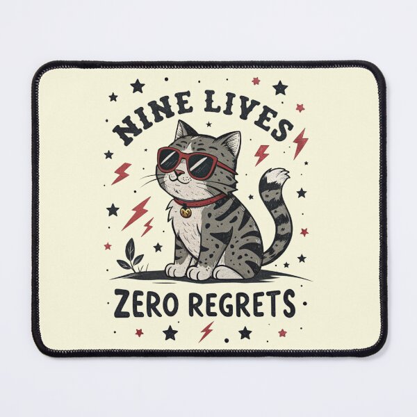 Item preview, Nine Lives, Zero Regrets - Cool Cat designed and sold by Lydyb-creations.