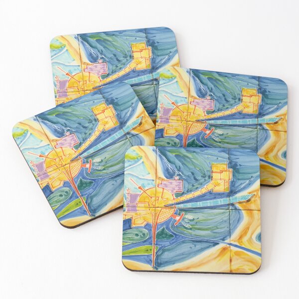 Item preview, handpainted tiles. House on the beach.Plan designed and sold by Tereza Pilar  Art.