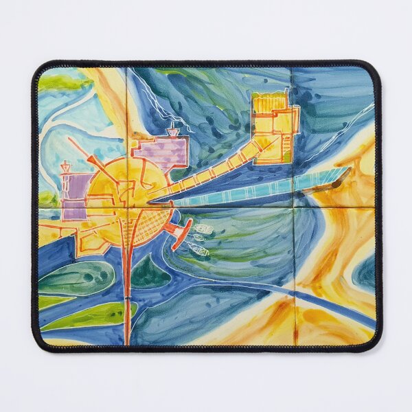 Item preview, handpainted tiles. House on the beach.Plan designed and sold by Tereza Pilar Art.