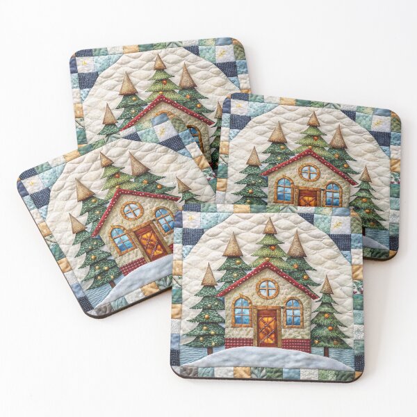 Item preview, Patchwork Christmas House 3 designed and sold by UniqVibe.