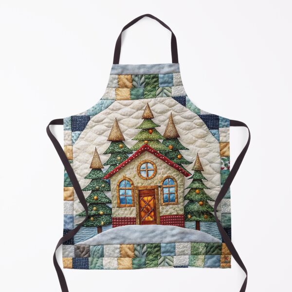 Item preview, Patchwork Christmas House 3 designed and sold by UniqVibe.