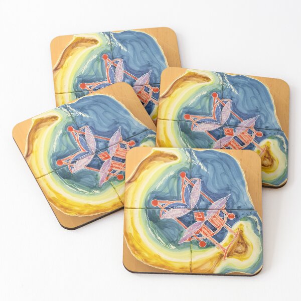 Item preview, House on water by the beach. Plan. Handpainted tiles. designed and sold by Tereza Pilar  Art.
