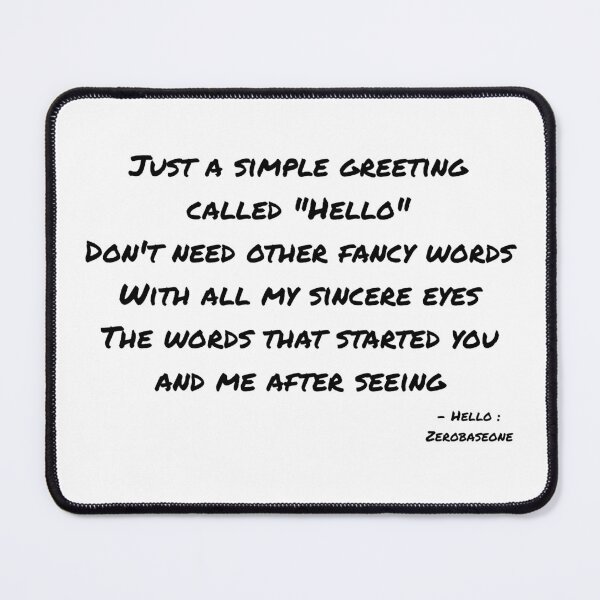 Item preview, Hello By Zerobaseone Lyrics designed and sold by ArtRaftPro.