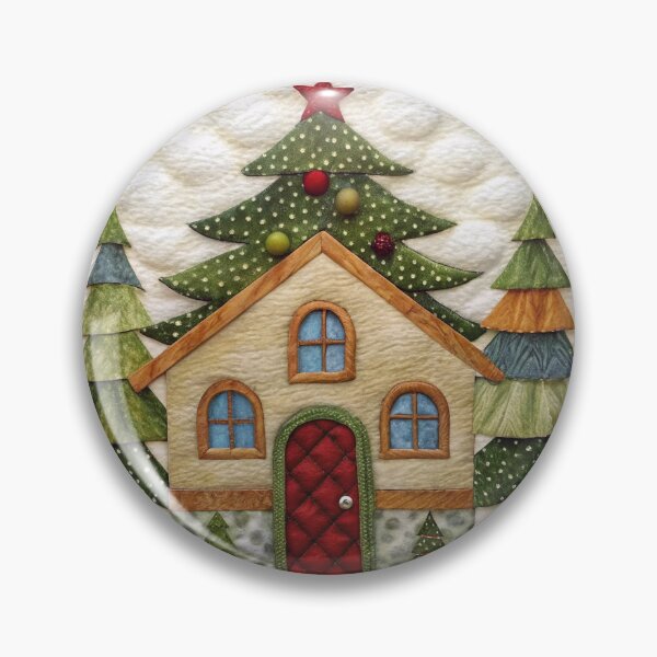 Item preview, Patchwork Christmas House 4 designed and sold by UniqVibe.