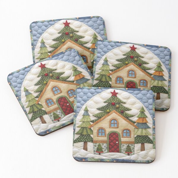 Item preview, Patchwork Christmas House 4 designed and sold by UniqVibe.
