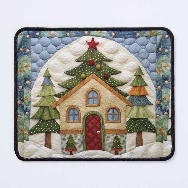 Item preview, Patchwork Christmas House 4 designed and sold by UniqVibe.