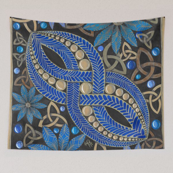 Item preview, Blue and gold elven zentangle texture designed and sold by Fantasyplus.
