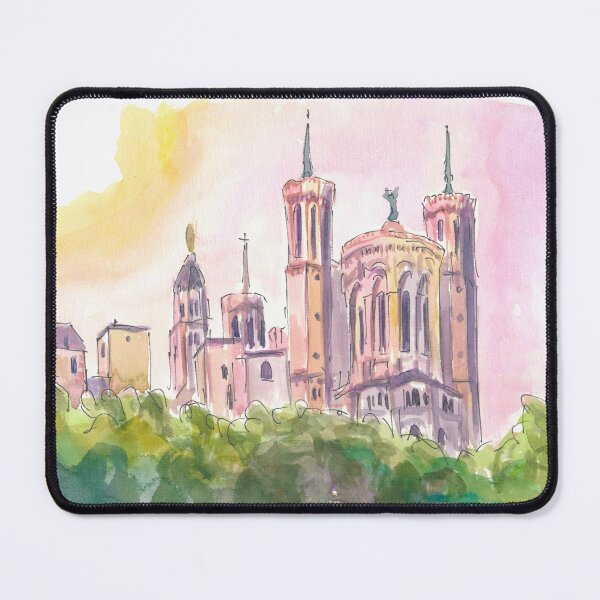 Item preview, Lyon France Scene view of the hill of Fourvière with Basilica de Notre-Dame. designed and sold by artshop77.