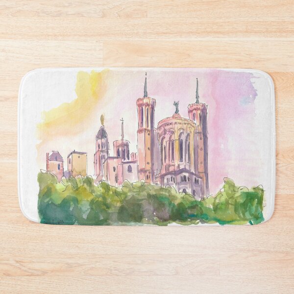 Item preview, Lyon France Scene view of the hill of Fourvière with Basilica de Notre-Dame. designed and sold by artshop77.