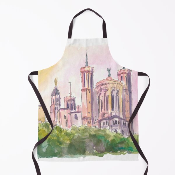 Item preview, Lyon France Scene view of the hill of Fourvière with Basilica de Notre-Dame. designed and sold by artshop77.