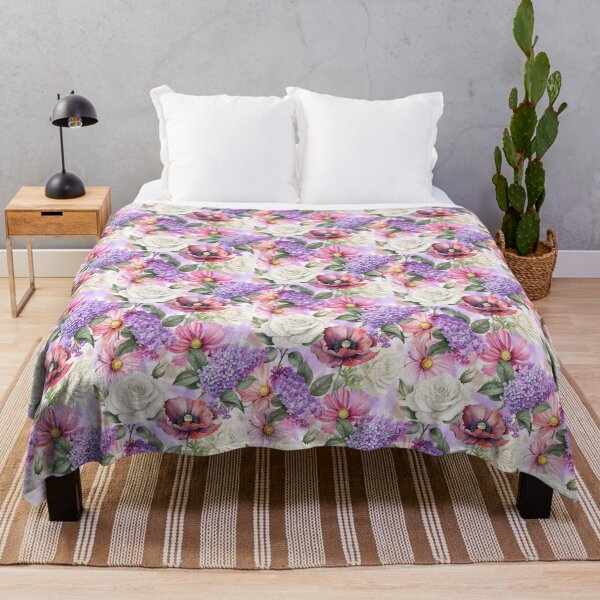 Item preview, Poppies Roses Cosmea Lilac designed and sold by Tina Veenstra.