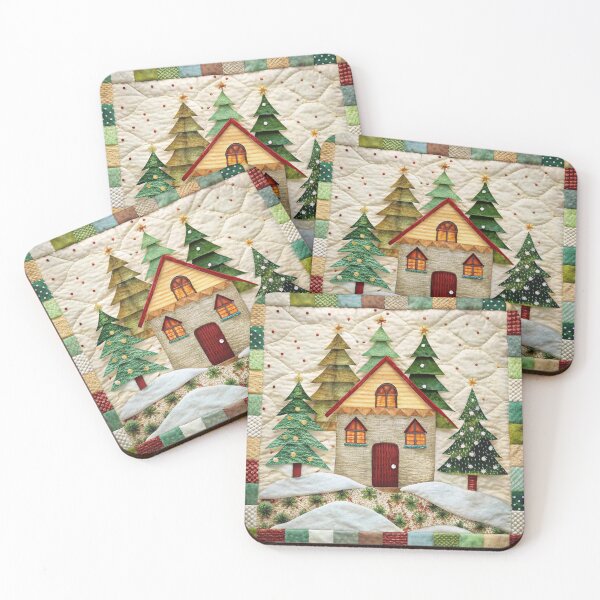 Item preview, Patchwork Christmas House 5 designed and sold by UniqVibe.
