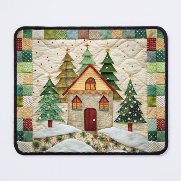 Item preview, Patchwork Christmas House 5 designed and sold by UniqVibe.