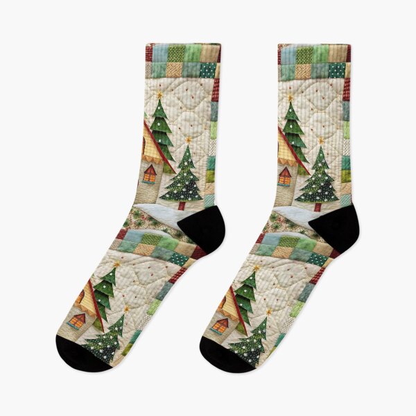 Item preview, Patchwork Christmas House 5 designed and sold by UniqVibe.