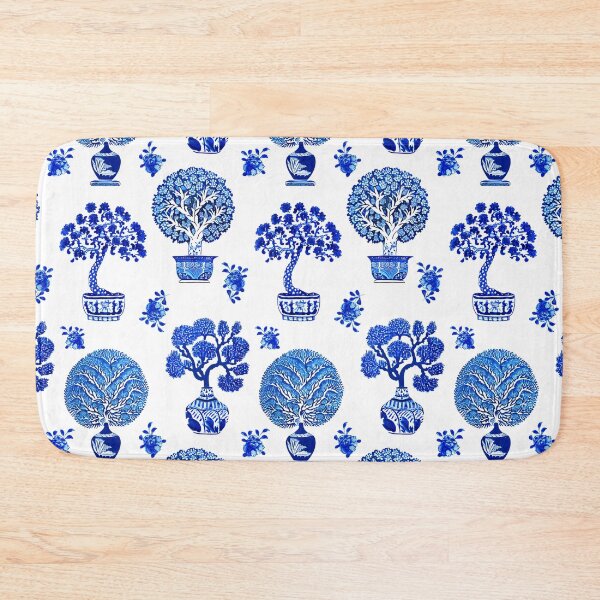 Item preview, Bonsai Tree Pattern in Cobalt Blue and White designed and sold by Marymarice.