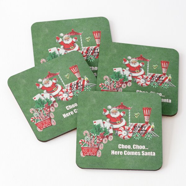 Item preview, Santa Claus on Peppermint Candy Train  designed and sold by DeerSpirit.