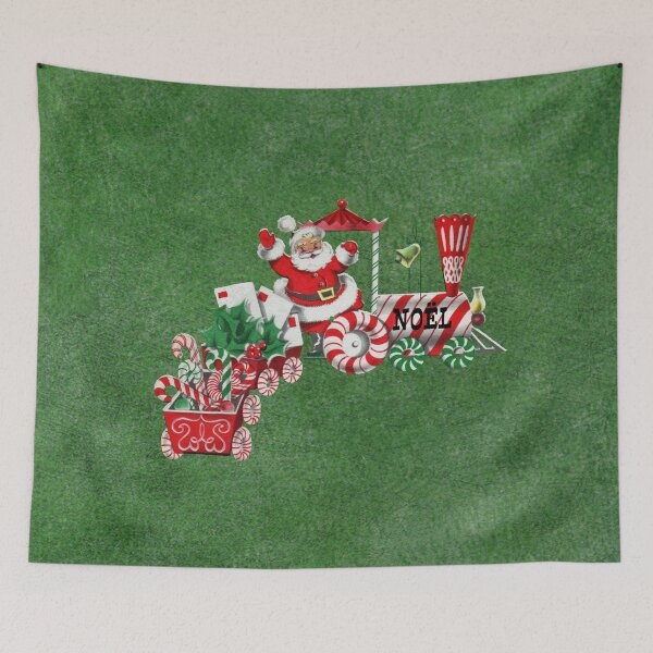 Item preview, Santa Claus on Peppermint Candy Train  designed and sold by DeerSpirit.