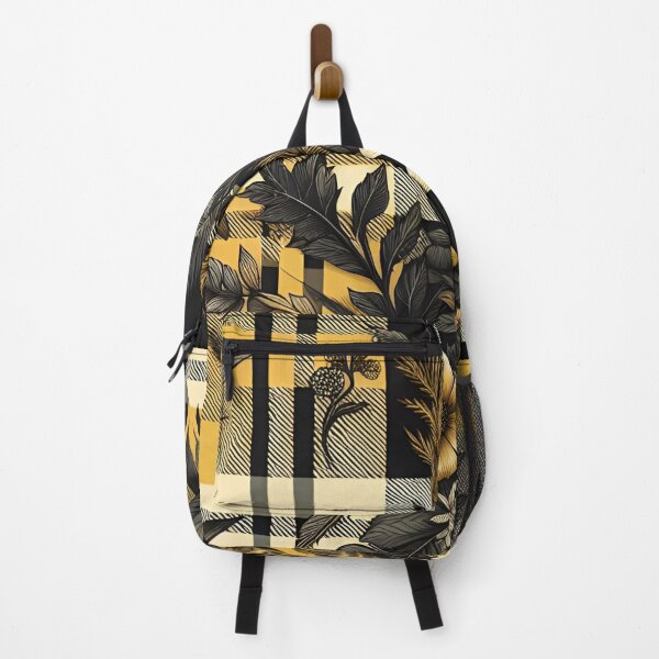Item preview, Black and Yellow Plaid pattern with flowers designed and sold by Auchi_Verse.