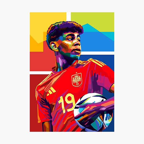 Aperçu de l'œuvre Lamine Yamal Football Wpap Art créée et vendue par SiksisArt.