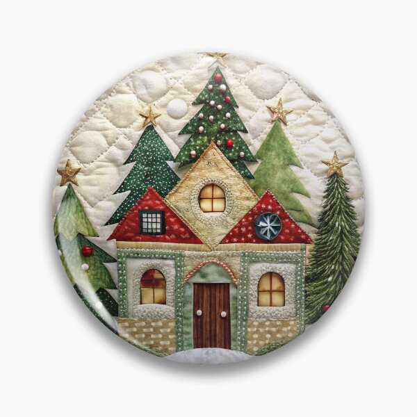 Item preview, Patchwork Christmas House 6 designed and sold by UniqVibe.