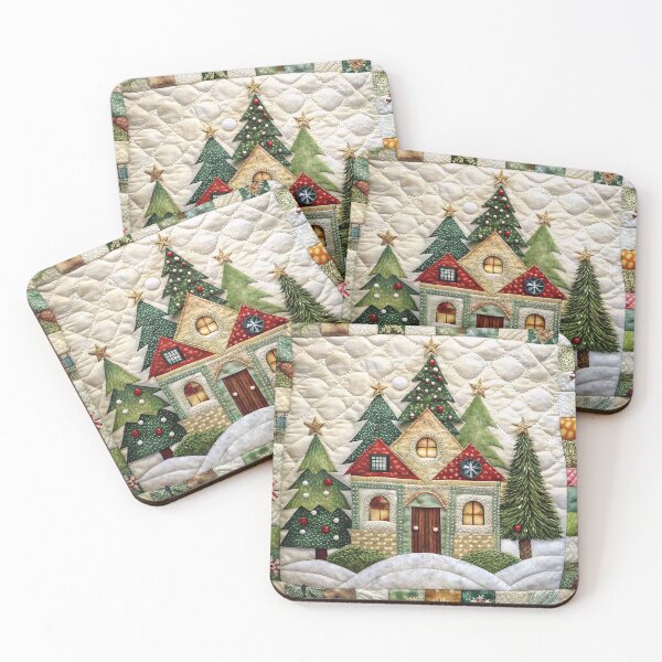 Item preview, Patchwork Christmas House 6 designed and sold by UniqVibe.