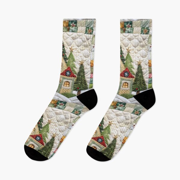 Item preview, Patchwork Christmas House 6 designed and sold by UniqVibe.