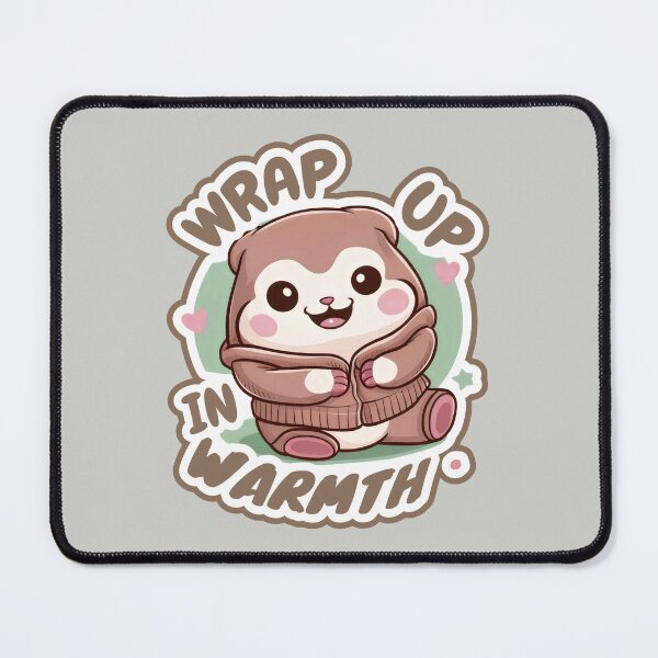 Item preview, Wrap up in warmth: Cozy Hamster Surrounded by Hearts and Stars designed and sold by SplashTastic.