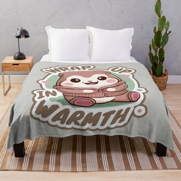 Item preview, Wrap up in warmth: Cozy Hamster Surrounded by Hearts and Stars designed and sold by SplashTastic.