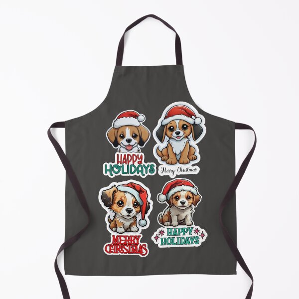 Aperçu de l'œuvre Autocollants pour chiots de Noël - Lot de 4 créée et vendue par HauntedOpera.