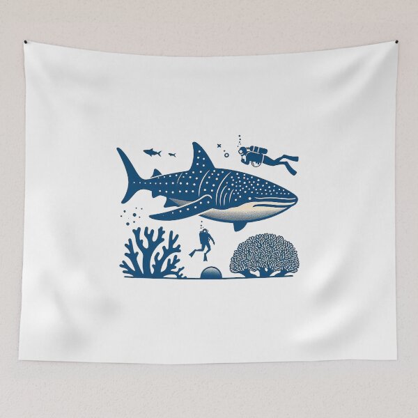 Item preview, a whale shark with divers besides designed and sold by zzinthestore.