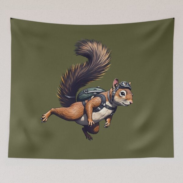 Item preview,  Red Squirrel  Parachuting | Funny Squirrel designed and sold by TeeARTHY.