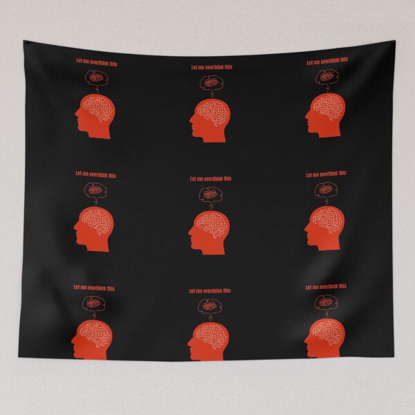 Item preview, Copy of Let Me Overthink This in Red on Dark background designed and sold by VintageArtByIda.