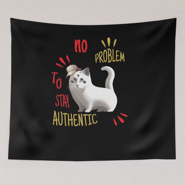Item preview, No problem to stay authentic funny cat with five eyes designed and sold by Endo Designs - cause Love and Life matters.