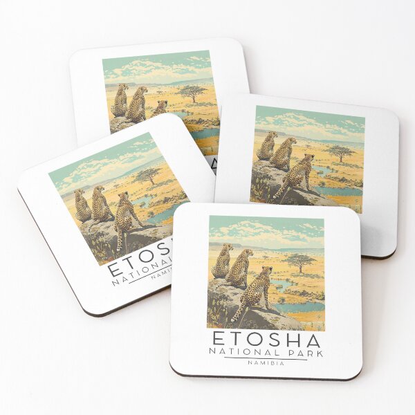 Item preview, A Vintage Illustration of Etosha National Park - Namibia  designed and sold by GoodOldVintage.