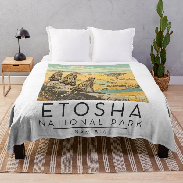 Item preview, A Vintage Illustration of Etosha National Park - Namibia  designed and sold by GoodOldVintage.