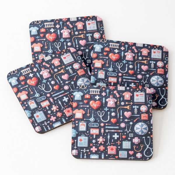 Item preview, A compassionate 3D pattern background showcasing nursing elements like stethoscopes and medical symbols, ideal for healthcare marketing and educational materials. designed and sold by AlwaysHome.