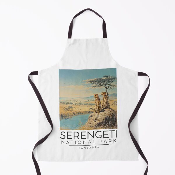 Item preview, A Vintage Illustration of Serengeti National Park - Tanzania  designed and sold by GoodOldVintage.