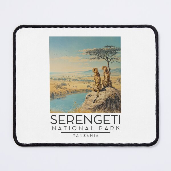 Item preview, A Vintage Illustration of Serengeti National Park - Tanzania  designed and sold by GoodOldVintage.