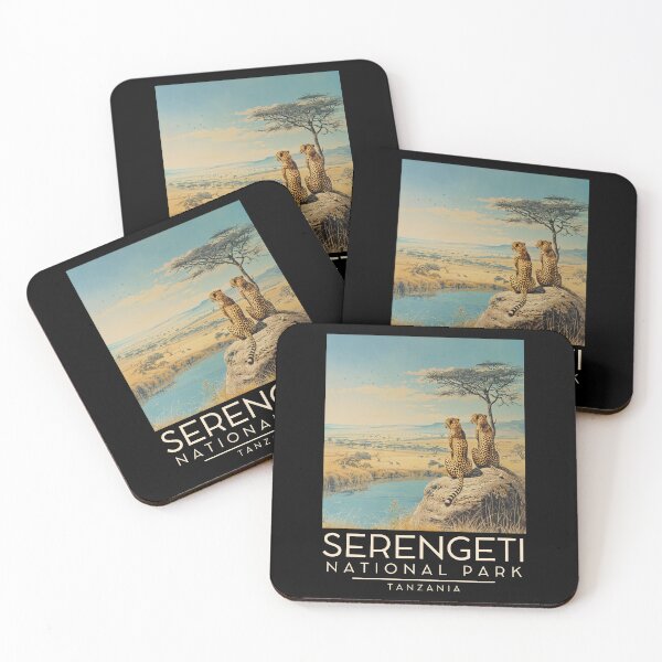Item preview, A Vintage Illustration of Serengeti National Park - Tanzania  designed and sold by GoodOldVintage.