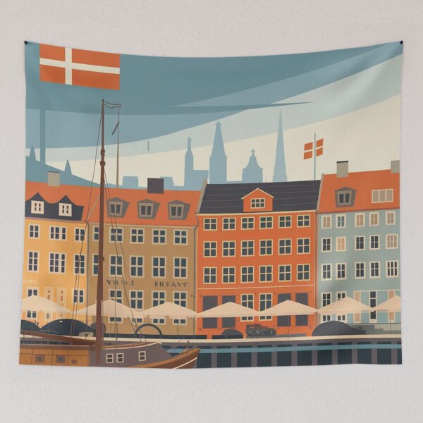 Item preview, Coppenhagen Vintage Travel Poster designed and sold by TravelerRat.