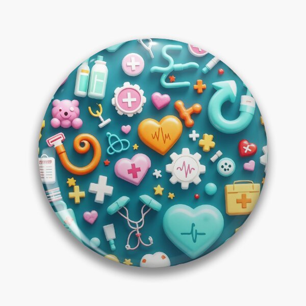 Item preview, A colorful 3D pattern background with nursing icons and symbols, ideal for creating engaging materials for healthcare professionals and nursing events. designed and sold by AlwaysHome.
