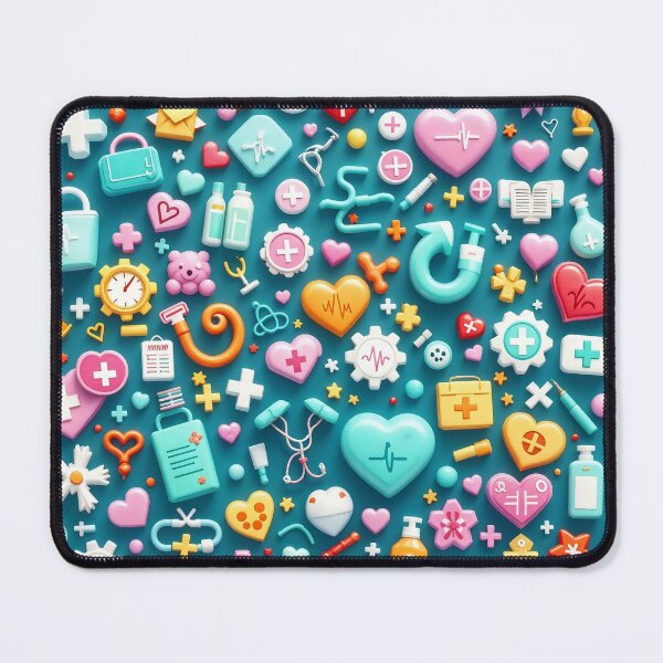 Item preview, A colorful 3D pattern background with nursing icons and symbols, ideal for creating engaging materials for healthcare professionals and nursing events. designed and sold by AlwaysHome.