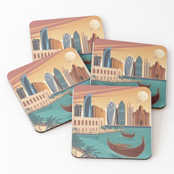 Item preview, Doha Vintage Travel Poster designed and sold by TravelerRat.