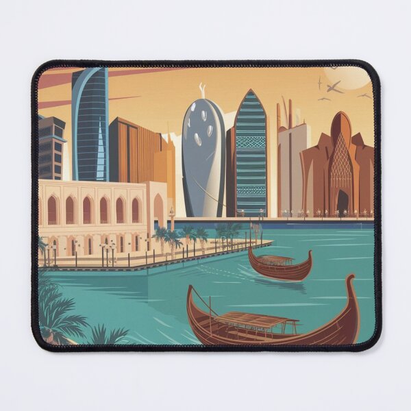 Item preview, Doha Vintage Travel Poster designed and sold by TravelerRat.